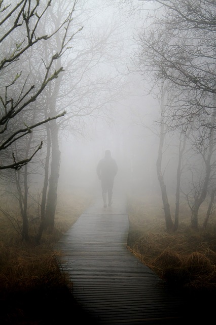 walking through the fog
